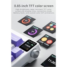 Ala Store Ajazz AK650 Kablosuz Mekanik Klavye 3 Modlu Tft Ekranlı Hot-Swap-65 Tuşlu Rgb Pembe/ Switch
