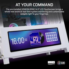 Ala Store Corsaır Frame 4000D LCD Rs Argb Modüler Orta Kule Atx Pc Kasası - Xeneon Edge LCD Dokunmatik Ekran, Infinirail Fan Montaj Sistemi, 4x RS120 Argb Pwm Fanlar, Ters Anakart Desteği - Beyaz
