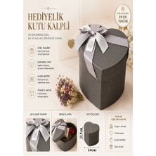 ArtMaster Hediye Kutusu Orta Boy Gri Kalpli 1 Paket K-8634 Boş Hediye Kutusu Sevgiliye Özel Kurdelalı Kutu Karton Kutu Hatıra