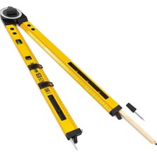 Ala Store Sgs Açı Ölçer Su Terazisi, 50 Cm, Sarı, Dahili Seviye Göstergesi, Ölçüm Cetveli Ile, Model SGS1708