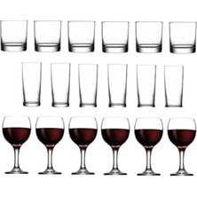 Ala Store 18 Parça Istanbul Viski Rakı ve Şarap Bardağı Seti