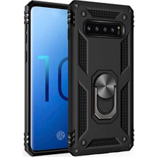 ZM Store Galaxy S10 Uyumlu Kılıf Vega Tank Yüzüklü Standlı Kapak
