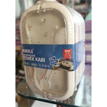 Ada Çanta Kırtasiye Paslanmaz Çelik 2 Katlı 3 Bölmeli Geniş Kapasiteli Beslenme Kabı 1550ML Muggle MM50006