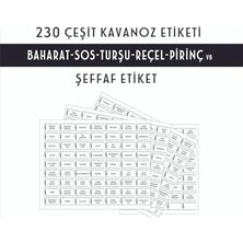 Ala Store Parti Tasarla 230 Çeşit Şeffaf Kavanoz ve Baharatlık Etiketi - Dayanıklı ve Su Geçirmez