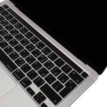 Ala Store MacBook Pro Arapça Klavye Koruyucu – Uk Iso Ters L Enter – Bar Uyumlu – 13 Inç A2251 A2289 A2338 (M1/m2) – 16 Inç A2141 – Ultra Ince Silikon Siyah