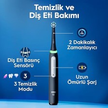 Ala Store Oral-B Io3 Siyah Şarjlı/elektrikli Diş Fırçası, 1 Fırça Başlığı, Uzun Ömürlü Pil, Seyahat Kabı