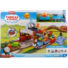 Ala Store Thomas ve Arkadaşları Oyuncak Tren Oyun Seti, Yükle ve Fırlat Teslimatı, Motorlu Klasik Lokomotif ve Yük Vagonu, 550 Cm'lik Ray, JDF26