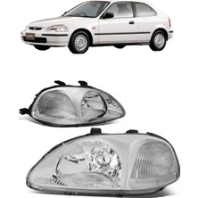 X Power Tuning Honda Civic 1996.1998 Uyumlu Oem Tip Krom Far