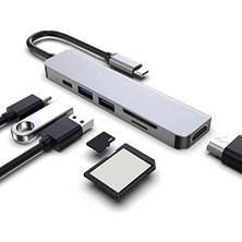 Ala Store Pro ile Uyumlu Type C To 4K HDMI + USB 3.0 + Sd/tf + Pd + Type-C, Taşınabilir 7in1 Adaptör