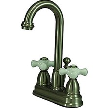 Ala Store KB3618PX Restorasyon Merkezi Seti Banyo Lavabo Bataryası Abs Açılır Drenajlı, 3-3/4", Fırçalanmış Nikel