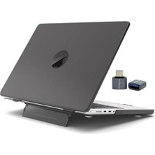 Ala Store MacBook Air 13 Inç (13.6) Kılıf M2 / M3 / M4 Uyumlu – Standlı Mat Şeffaf Sert Pc Hardcase Isı Dağıtımlı Ince Koruma Siyah