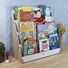 Ala Store Ahşap Çocuk Odası 4 Raflı Kitaplık (Meşe - Beyaz)