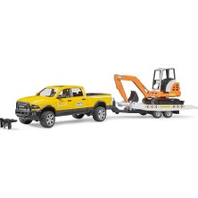 Ala Store Bruder Ram 2500 Römorklu Pickup ve Mini Oyuncak Ekskavatör
