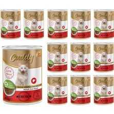 Ala Store Cuddy Yetişkin Kedi Tavuk Ciğerli ve Jöleli Konserve Mama 400 gr x 12 Adet