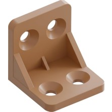Ala Store Plastik L Köşe Bağlantı Elemanı, 28X28X28 Mm, Montaj Vidaları Dahil, 10 Adet (Kahverengi)