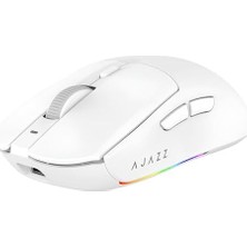 Ala Store Ajazz AJ139 V2 Mc Mouse 3 Farklı Bağlantı Modu-Rgb Manyetik Şarj Istasyonlu-Paw 3311 SENSÖR-500 Mah Batarya-66 Gram (Beyaz)
