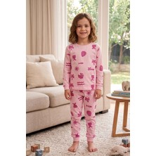 Zuzunga Deniz Temalı Pembe Renk %100 Pamuk Kız Çocuk Pijama Takımı