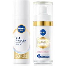 Ala Store Sun SPF50 Primer Nemlendirici Makyaj Bazı 30ML ve LUMINOUS630 Thiamidol Leke Karşıtı Cilt SERUM30ML