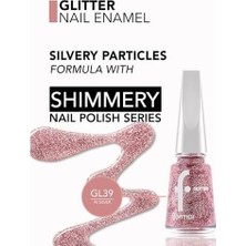 Ala Store Yoğun Simli Şeffaf Oje Glitter Nail Enamel GL039 Red In Silver