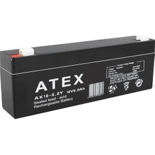Atex 12 Volt 2 Amper Yatık Uzun Akü (178X34X60 Mm)