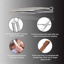 Ala Store Burun Kılı Düzeltme Cımbız, Paslanmaz Çelik Yuvarlak Uçlu Burun Kılı Cımbızı, Pu Deri Kılıflı, Burun, Sakal, Kaş ve Vücut Için Bakım Makası (Kahverengi Pu Kılıf)