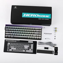 Ala Store Aula Hero 68 He Manyetik Klavye Trigger Jade Switch 8000Hz Rgb Neon Tkl Hot Swap Oyuncu Klavyesi Siyah