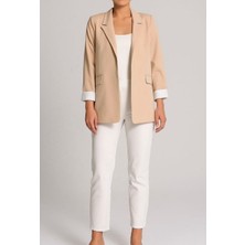 Tomris Giyim Kolları Kıvrık Regular Dokuma Blazer Ceket
