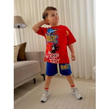 Cg Kids Sonic Erkek Çocuk Tshirt & Şort Alt Üst Takım Süper Kalite Şort Baskı Detaylı