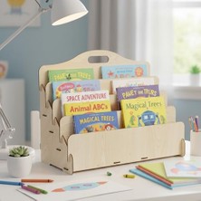 Ala Store Carry 4 Raflı Ahşap Mini Kitaplık -Çocuk Odası Kitaplık (Akçaağaç)