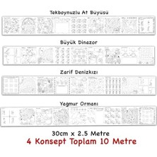 Ala Store Çöz, Çiz, Boya, Kes Dev Boyama Kağıdı 4 Konsept Boyama Rulosu Büyük Boy Toplam 10 Metre