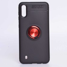 ZM Store Galaxy M10 Uyumlu Kılıf Yüzük Standlı Pürüzsüz ve Soft Yüzey Ravel Kapak