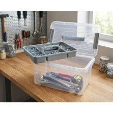 Ala Store Bölmeli ve Katlı Plastik Organizer Makyaj Düzenleyici – Kilitli Takım Sandığı Organizer Kutu, Taşıma Kulplu Çok Amaçlı Düzenleyici, Katlı Saklama Kutusu (9 Litre)