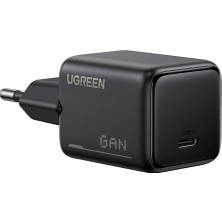 UGREEN 25W Hızlı Şarj Adaptörü 1xUSB-C Siyah Gan Teknolojisi ile Uyumlu Modeller İçin