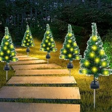 Ala Store 2 Adet Solar Güneş Enerjili Gün Işığı Dekoratif Çam Ağacı Bahçe Peyzaj Aydınlatma Süsü LED Işık