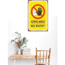 Ala Store Girilmez No Entry Retro Ahşap Mdf Tablo