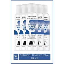Ala Store Watsons Invisible Navy Men Deodorant 150 ml X5 Adet