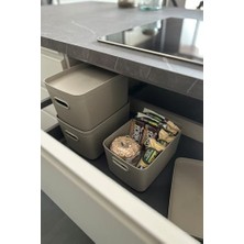 Ala Store Linea 3'lü Dolap Içi Mutfak Çocuk Odası Raf Düzenleyici Saklama Kutusu - Kum Beji