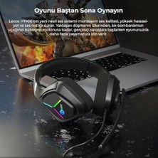 Ala Store HT406 3.5mm + USB Kablolu Rgb Aydınlatmalı Kulak Üstü Gaming Kulaklık - Evrensel Uyumlu, 50MM Ses Sürücüsü, 1.5m Kablo Uzunluğu, Ergonomik Kulaklık Siyah