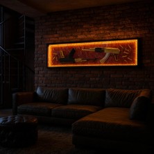 Oko Design 3D Premium Dekoratif LED Işıklı - Gold & Black (Ak-47)