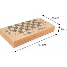 Ala Store Star Marmara Yakma Ahşap Tavla – 12 mm Mdf Kasa, Parlak Selefon Kaplama, 36 mm Krem & Siyah Tavla Pulları, 9 mm Zar – Dayanıklı, Şık ve Tasarım