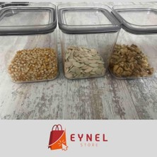 Ala Store 1 L Kare Vakumlu Kap Kuru Gıda Baklagil Saklama Üçlü Hava Almayan Un Tahıl Erzak Koyma Kutu (3)