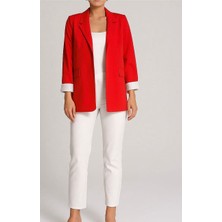 Tomris Giyim Kolları Kıvrık Regular Dokuma Blazer Ceket