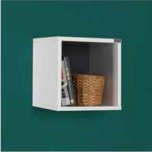Ala Store Mobilya Genç Odası, Oturma Odası, Yatak Odası, Çok Amaçlı Modern Dekoratif Duvar Rafı, 33 x 33 x 19 cm (Genişlik x Yükseklik x Derinlik) (Beyaz)