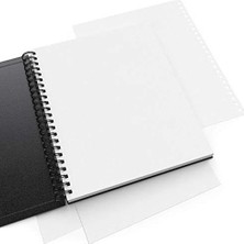 Ala Store Eskiz Defteri, Spiral Ciltli, 3'lü Paket, Toplamda 300 Yaprak, 14 x 21,6 Cm, Siyah Eskiz Defteri, 100 Gsm, Sert Kapaklı Eskiz Defteri, Kurşun Kalemler, Kömür, Tükenmez Kalem, Mum Boya Kalemleri