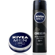Ala Store Men Erkek Sprey Deodorant Deep Dimension 150ML, 72 Saat Koruma ve Erkek Bakım Kremi 75ML