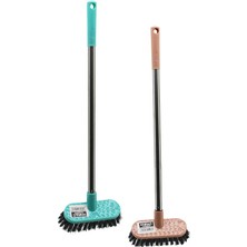 Go İthalat Mini Temizlik Fırçası  Orta Sert Kıllar   Metal SAPLI=40CM - 4.5X12.5CM (5517)