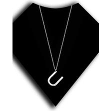 Roxx Jewellery 925 Ayar Gümüş U Harf Unisex Kolye