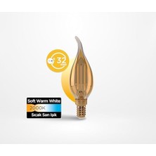 Ala Store Filament Ampul (Mum Tipi) E14 Flame 4W 360LM 2000K (Sarı Işık)