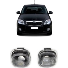 CME PARTS Skoda Fabia Mk2 2008-2014 Uyumlu Sağ+Sol Takım Siyah Karartma Çamurluk Sinyali 2 Adet 1U0949127B