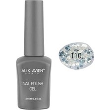 Ala Store Gümüş Işıltılı Şeffaf Kalıcı Oje 110-YOĞUN Renk Veren Jel Oje 12 Ml-Nail Uv Gel Polish 110